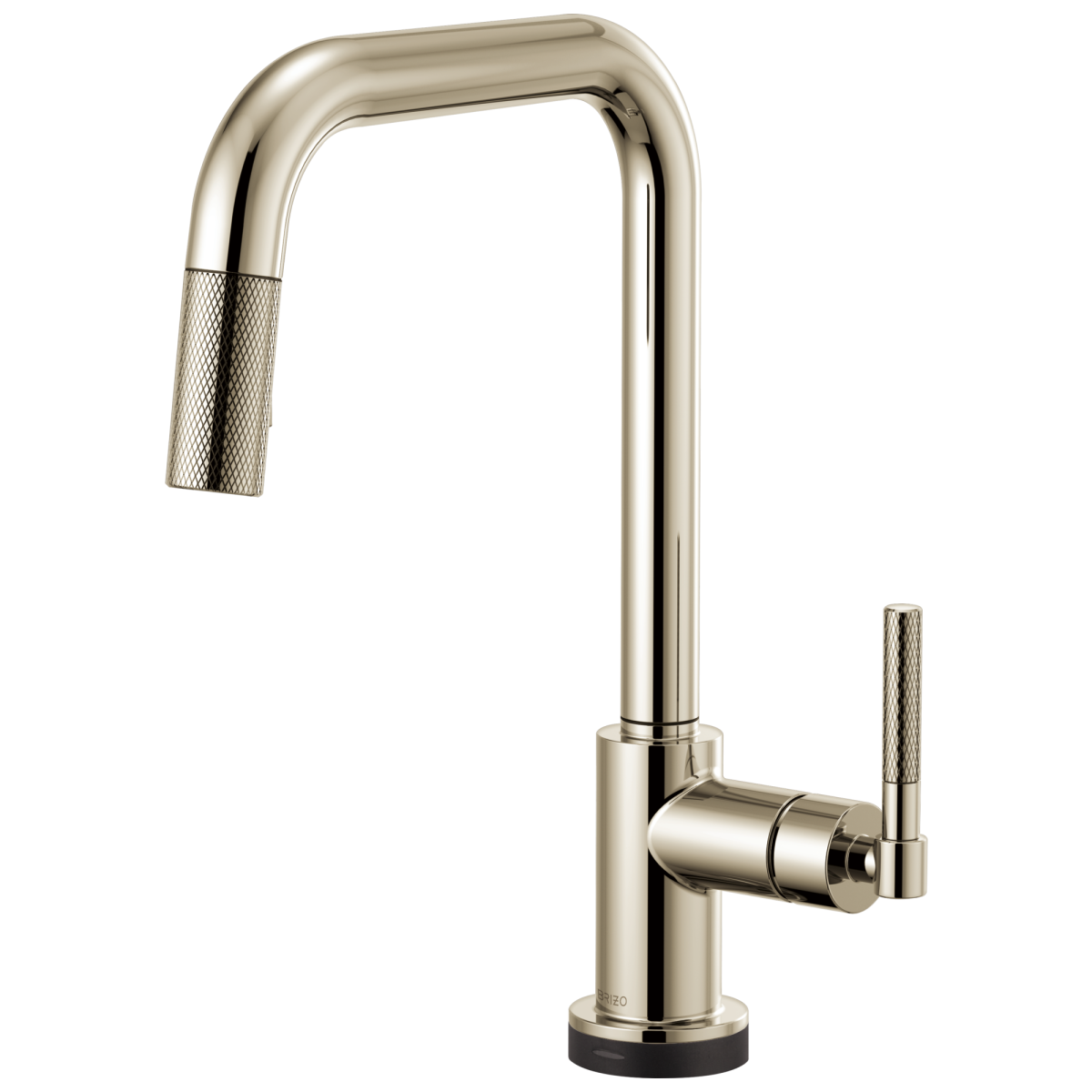 BRIZO Litze SmartTouch Pull-Down Kitchen Faucet with Square Spout and Knurled Handle — Polished Nickel