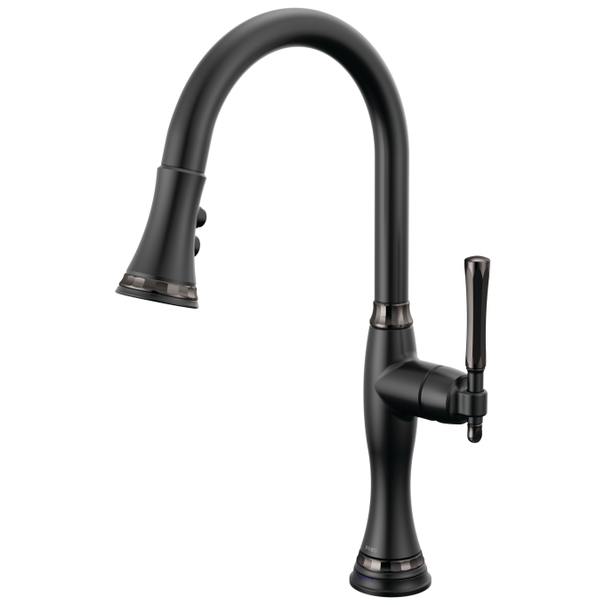 BRIZO Tulham SmartTouch Pull-Down Kitchen Faucet — Matte Black / Brilliance Black Onyx