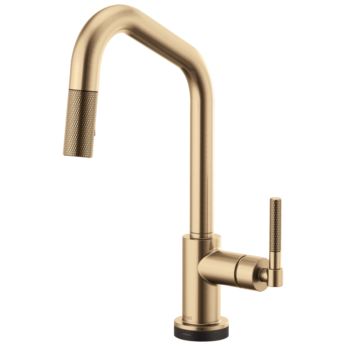BRIZO Litze SmartTouch Pull-Down Kitchen Faucet with Angled Spout and Knurled Handle — Luxe Gold