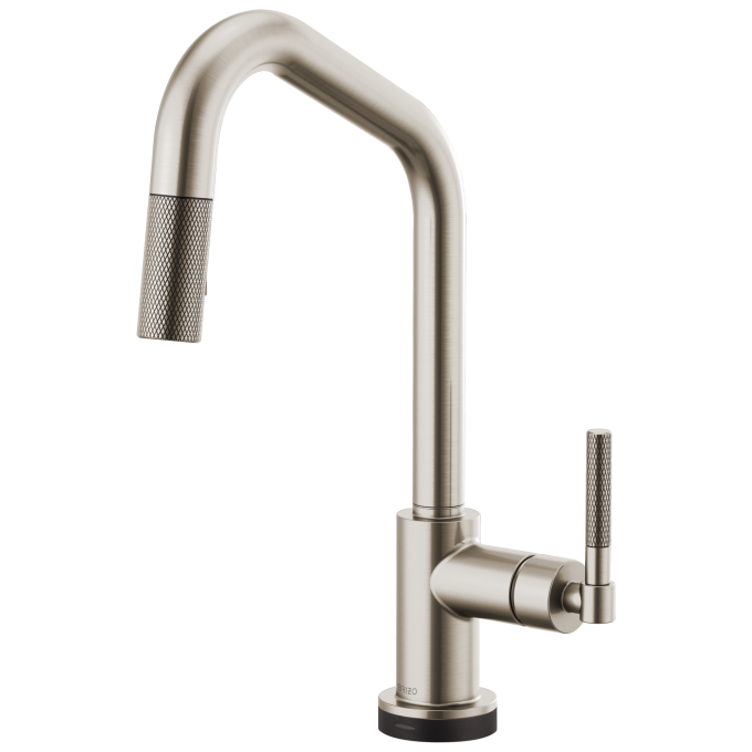 BRIZO Litze SmartTouch Pull-Down Kitchen Faucet with Angled Spout and Knurled Handle — Stainless