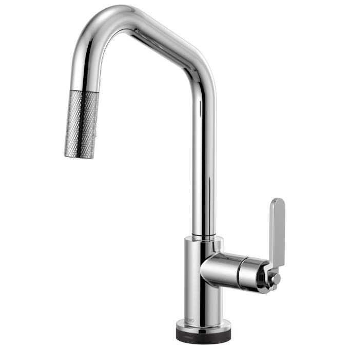 BRIZO Litze SmartTouch Pull-Down Kitchen Faucet with Angled Spout and Industrial Handle — Chrome