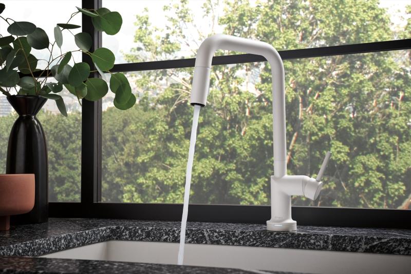 BRIZO Jason Wu for BRIZO SmartTouch Pull-Down Kitchen Faucet with Square Spout - Less Handle — Matte White