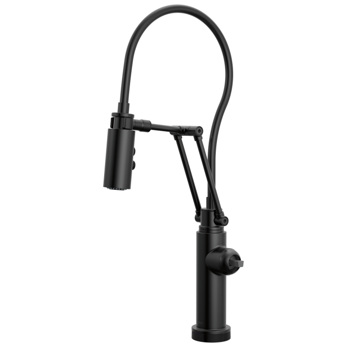 BRIZO Odin SmartTouch Articulating Kitchen Faucet  - Less Handle — Matte Black
