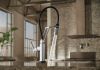 BRIZO Litze SmartTouch Articulating Kitchen Faucet with Knurled Handle — Chrome