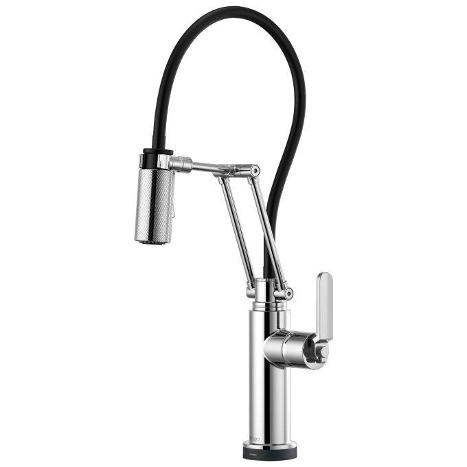 BRIZO Litze SmartTouch Articulating Kitchen Faucet with Industrial Handle — Chrome