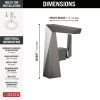 DELTA Trillian Single Handle Mid-Height Bathroom Faucet — Lumicoat® Black Stainless