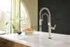 BRIZO Litze Drawer Pull With Knurling — Matte Black/Luxe Gold