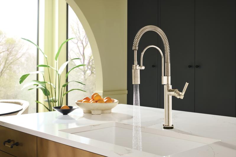 BRIZO Litze SmartTouch Semi-Professional Kitchen Faucet - Knurled Handle — Polished Nickel