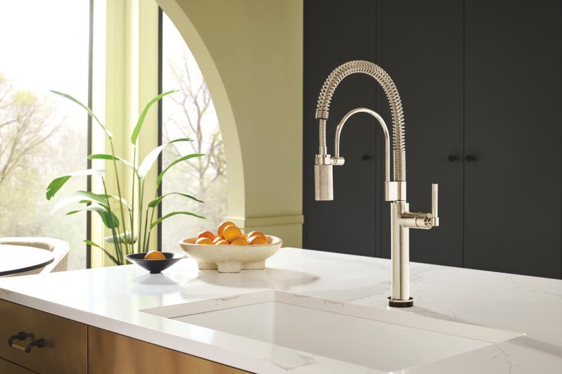 BRIZO Litze SmartTouch Semi-Professional Kitchen Faucet - Knurled Handle — Polished Nickel