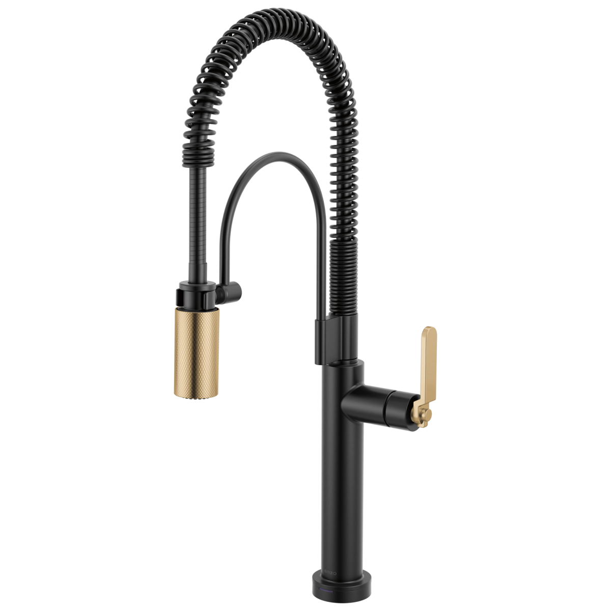 BRIZO Litze SmartTouch Semi-Professional Kitchen Faucet - Industrial Handle — Matte Black/Luxe Gold