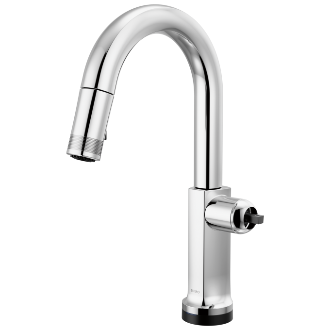BRIZO Kintsu SmartTouch Pull-Down Prep Faucet with Arc Spout - Less Handle — Lumicoat® Chrome