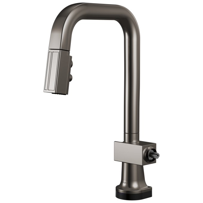 BRIZO Frank Lloyd Wright SmartTouch Pull-Down Prep Faucet with Square Spout - Less Handle — Brilliance Black Onyx