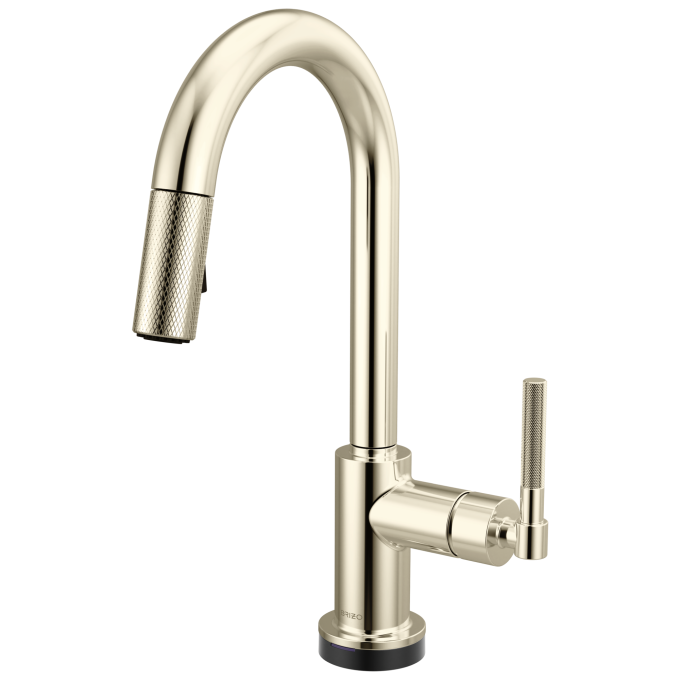 BRIZO Litze Smarttouch Pull-Down Prep Faucet with Arc Spout - Knurled Handle — Polished Nickel