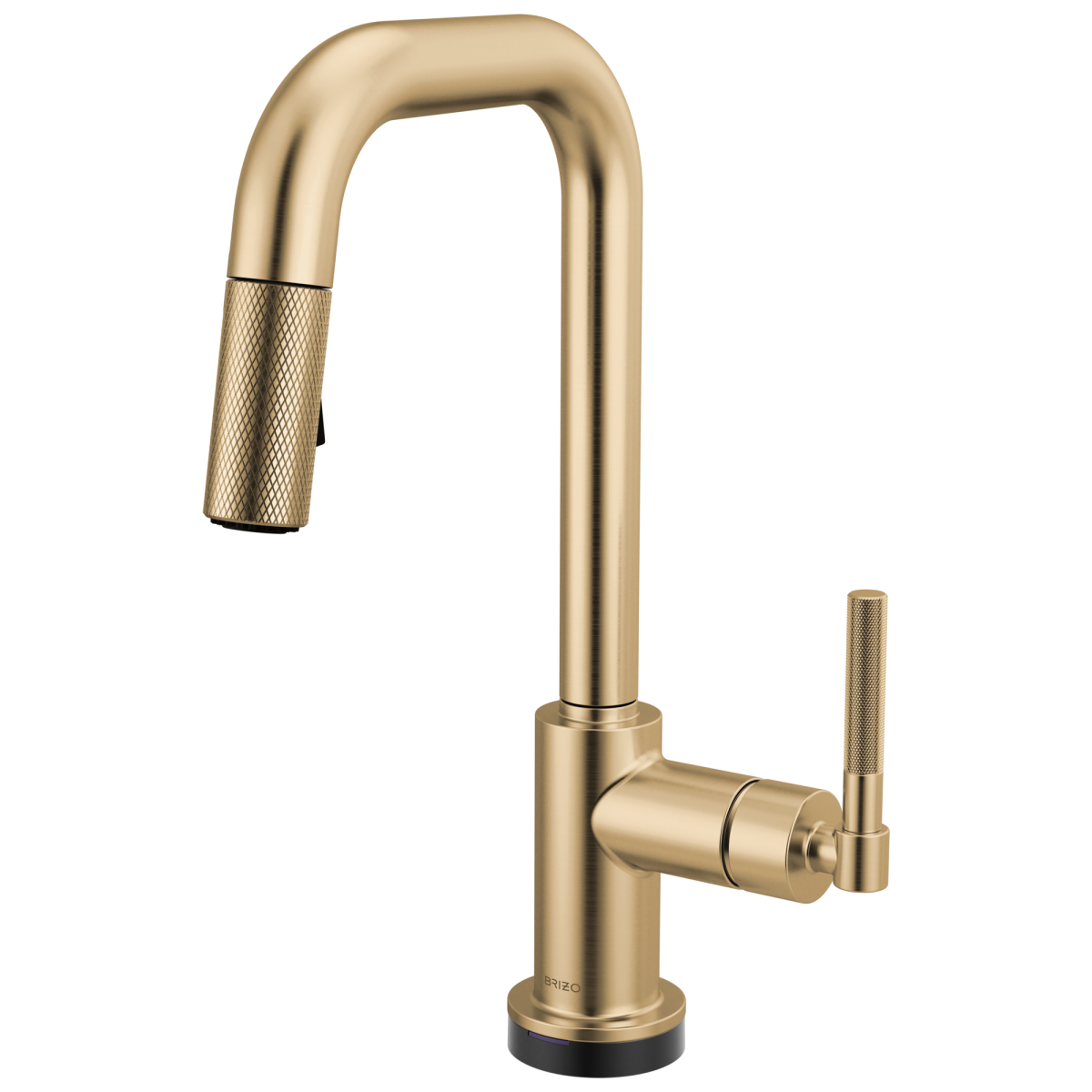 BRIZO Litze Smarttouch Pull-Down Prep Faucet with Square Spout - Knurled Handle — Luxe Gold