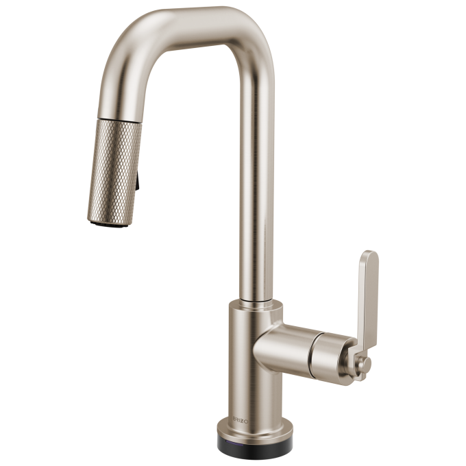 BRIZO Litze Smarttouch Pull-Down Prep Faucet with Square Spout - Industrial Handle — Stainless