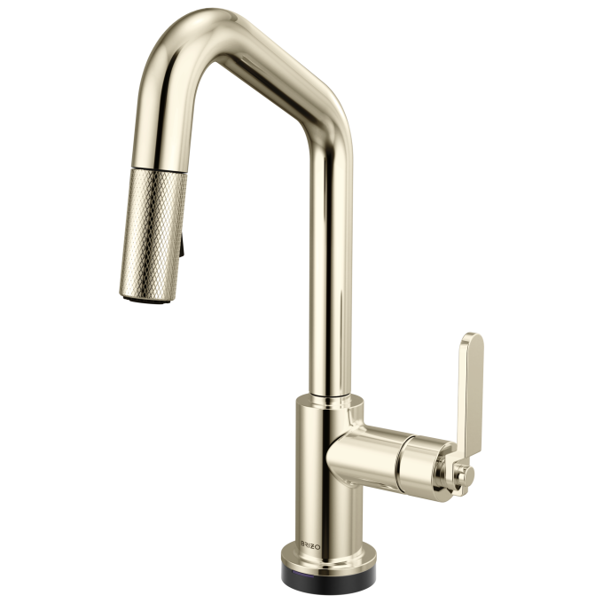 BRIZO Litze Smarttouch Pull-Down Prep Faucet with Angle Spout - Industrial Handle — Polished Nickel