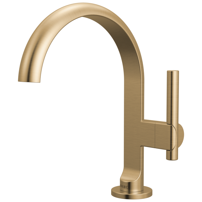 BRIZO Roccesco Single-Handle Lavatory Faucet with Arc Spout — Luxe Gold