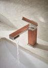 BRIZO Frank Lloyd Wright Single-Handle Lavatory Faucet 1.2 GPM — Luxe Nickel / Teak Wood