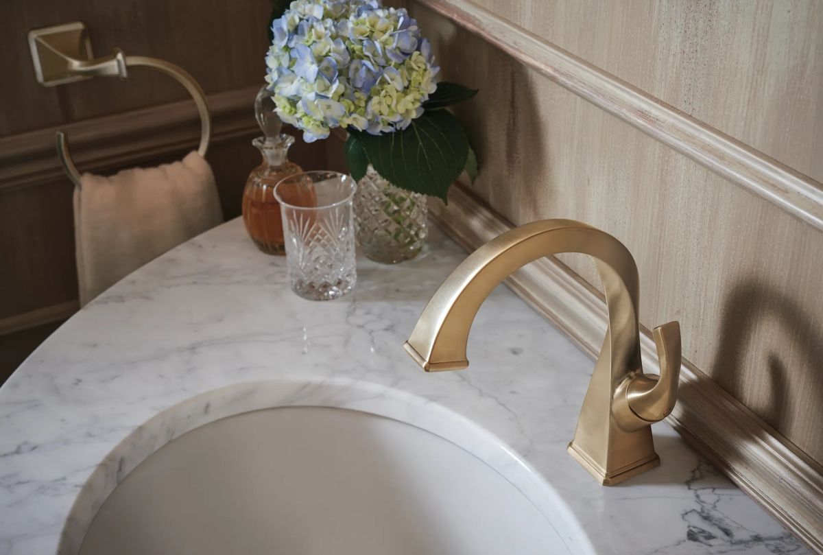 BRIZO Virage Towel Ring — Luxe Gold