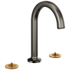 BRIZO Kintsu Widespread Lavatory Faucet with Arc Spout - Less Handles 1.5 GPM — Brilliance Black Onyx