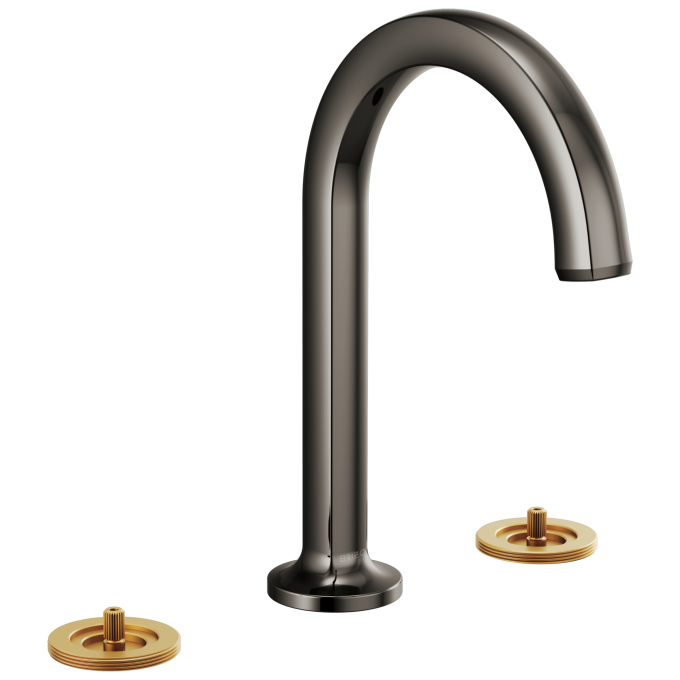 BRIZO Kintsu Widespread Lavatory Faucet with Arc Spout - Less Handles 1.5 GPM — Brilliance Black Onyx