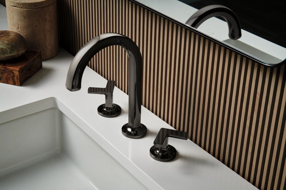 BRIZO Kintsu Widespread Lavatory Cross Handle Kit — Brilliance Black Onyx