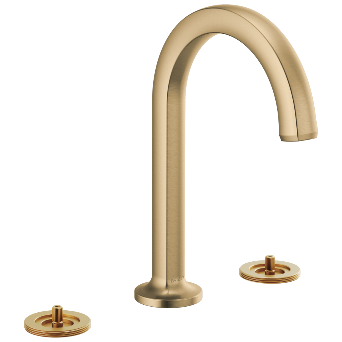 BRIZO Kintsu Widespread Lavatory Faucet with Arc Spout - Less Handles 1.2 GPM — Luxe Gold