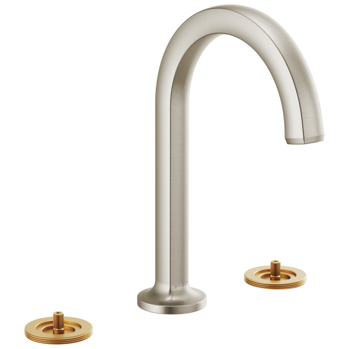 BRIZO Kintsu Widespread Lavatory Faucet with Arc Spout - Less Handles 1.2 GPM — Luxe Nickel