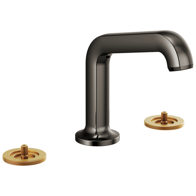 BRIZO Kintsu Widespread Lavatory Faucet with Angled Spout - Less Handles — Brilliance Black Onyx