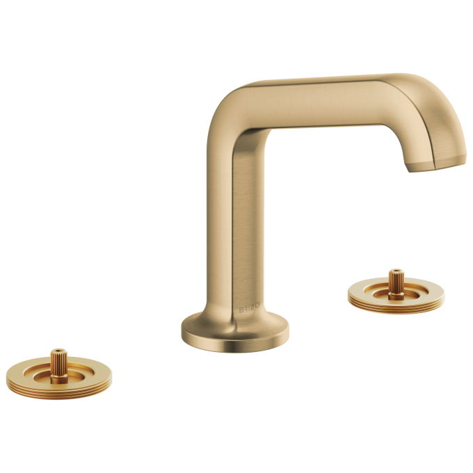 BRIZO Kintsu Widespread Lavatory Faucet with Angled Spout - Less Handles 1.5 GPM — Luxe Gold