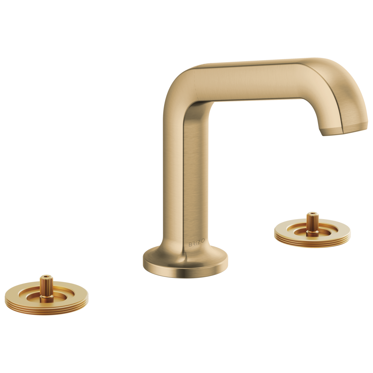 BRIZO Kintsu Widespread Lavatory Faucet with Angled Spout - Less Handles — Luxe Gold