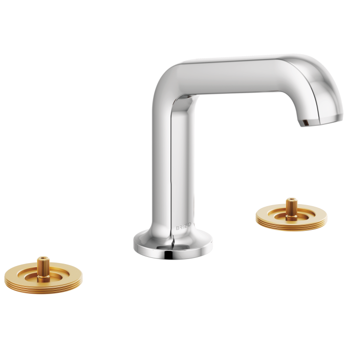 BRIZO Kintsu Widespread Lavatory Faucet with Angled Spout - Less Handles 1.5 GPM — Chrome