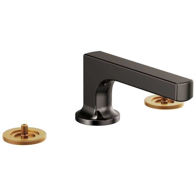 BRIZO Kintsu Widespread Lavatory Faucet with Low Spout - Less Handles 1.5 GPM — Brilliance Black Onyx