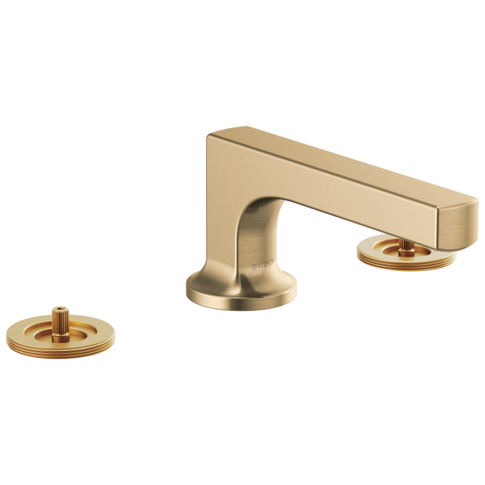BRIZO Kintsu Widespread Lavatory Faucet with Low Spout - Less Handles 1.2 GPM — Luxe Gold