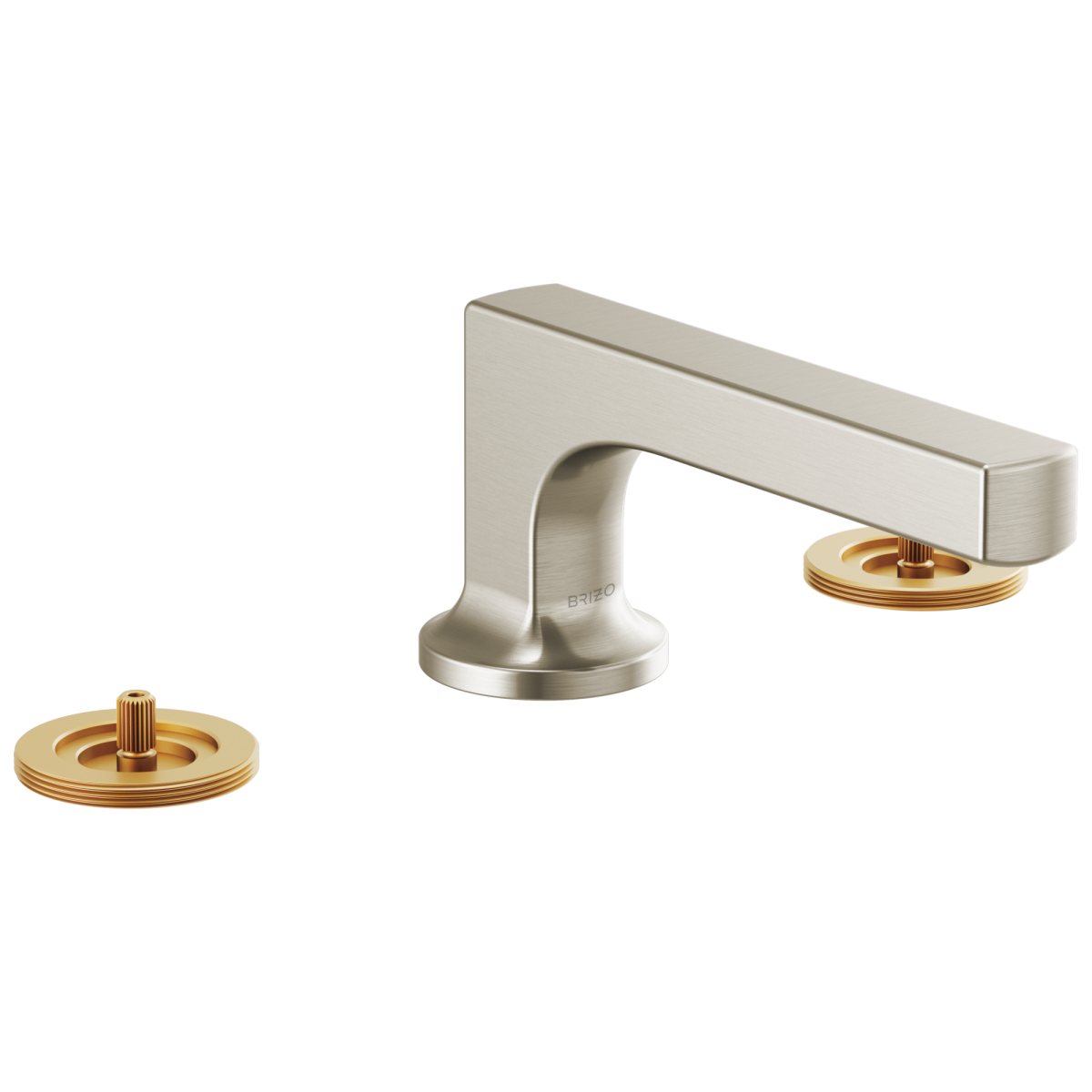 BRIZO Kintsu Widespread Lavatory Faucet with Low Spout - Less Handles 1.2 GPM — Luxe Nickel