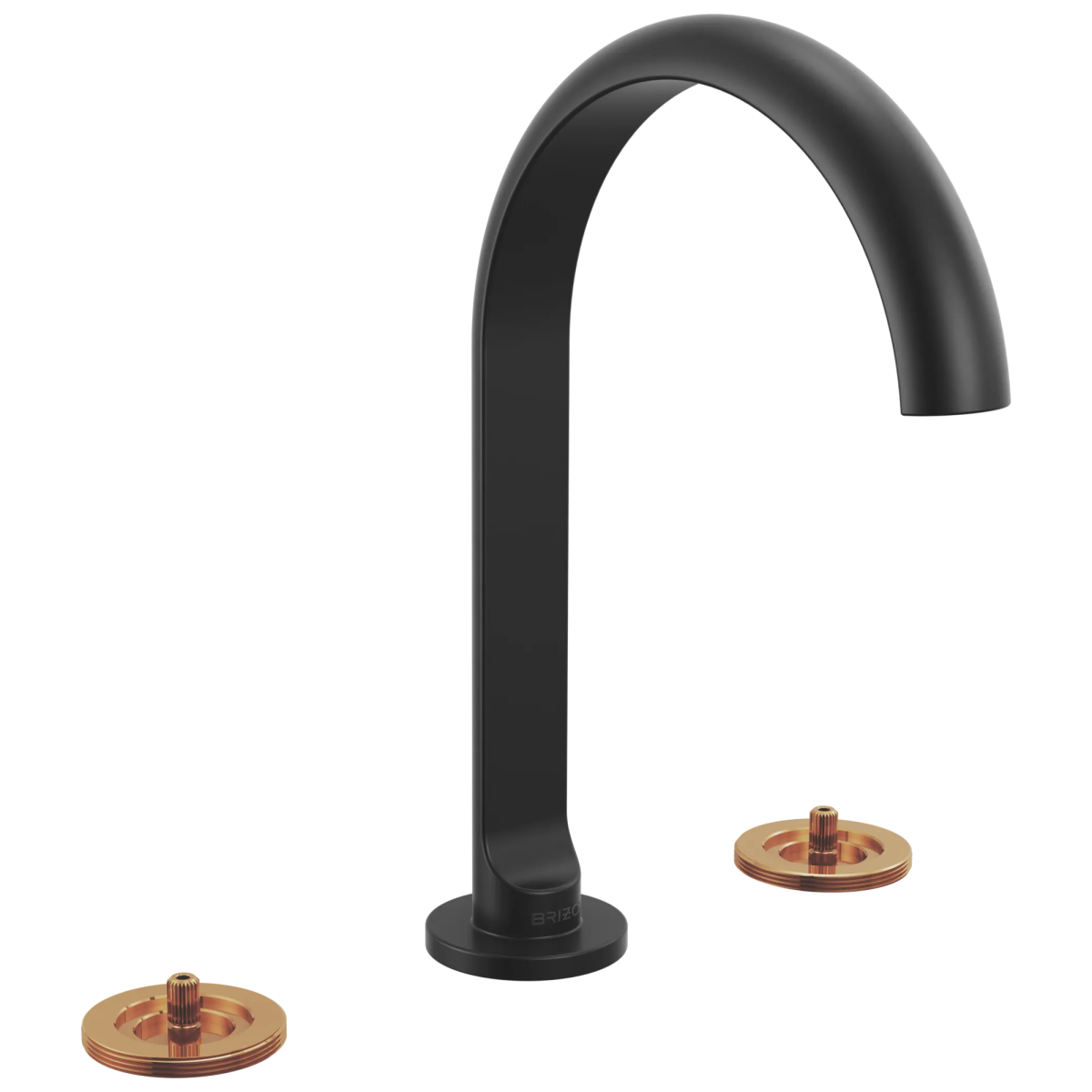 BRIZO Roccesco Widespread Lavatory Faucet with Arc Spout - Less Handles — Matte Black