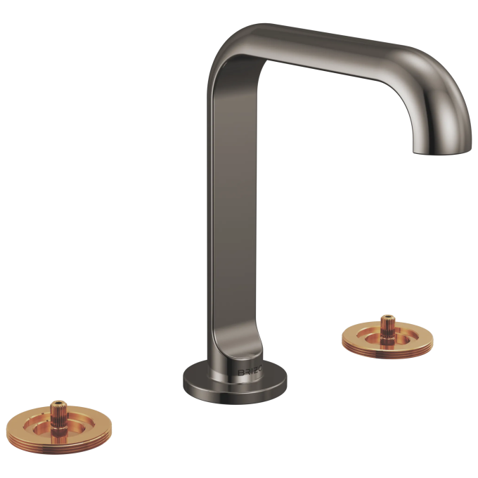BRIZO Roccesco Widespread Lavatory Faucet with Square Spout - Less Handles — Brilliance Black Onyx
