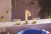 BRIZO Roccesco Widespread Lavatory Faucet with Square Spout - Less Handles — Luxe Gold