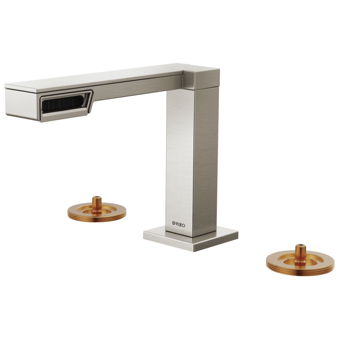 BRIZO Frank Lloyd Wright Widespread Lavatory Faucet - Less Handles — Luxe Nickel