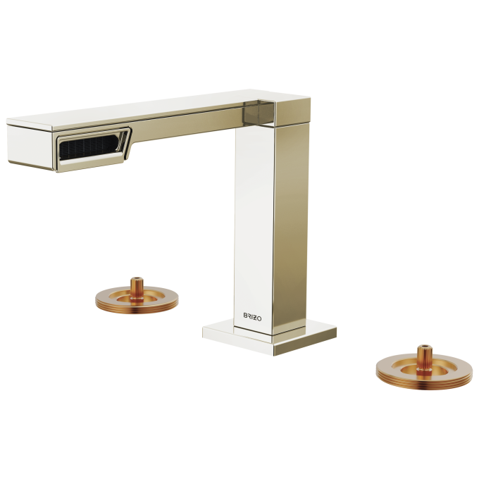 BRIZO Frank Lloyd Wright Widespread Lavatory Faucet - Less Handles — Polished Nickel