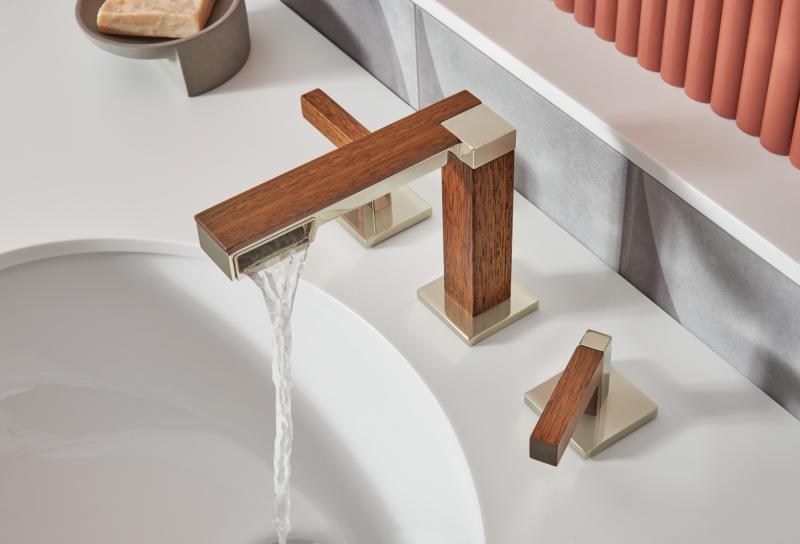 BRIZO Frank Lloyd Wright Widespread Lavatory Lever Handle Kit — Polished Nickel Wood
