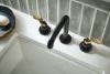 BRIZO Litze Widespread Lavatory Faucet With High Spout - Less Handles — Matte Black