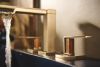 BRIZO Frank Lloyd Wright Widespread Lavatory Gap Lever Handle Kit — Luxe Gold / Wood