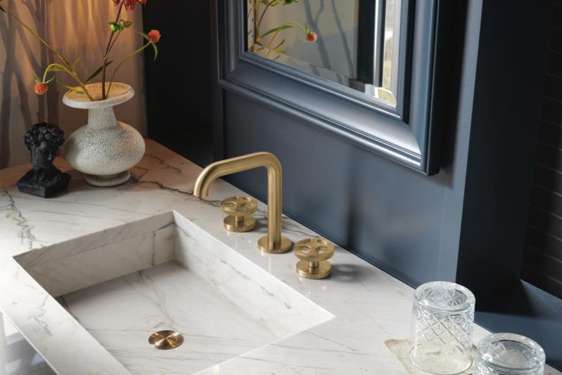 BRIZO Litze Widespread Lavatory Wheel Handle Kit — Luxe Gold