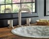 BRIZO Litze Widespread Lavatory Faucet with High Spout - Less Handles 1.2 GPM — Luxe Nickel