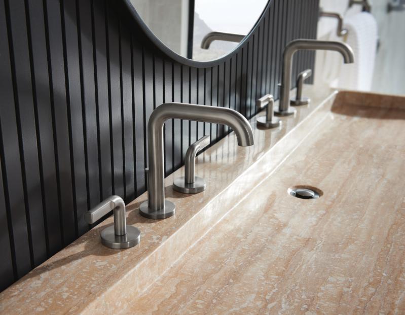 BRIZO Litze Widespread Lavatory Faucet with High Spout - Less Handles 1.5 GPM — Luxe Steel