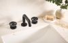 BRIZO Litze Widespread Lavatory Wheel Handle Kit — MATTE BLACK/LUXE STEEL