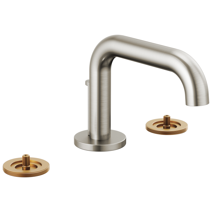 BRIZO Litze Widespread Lavatory Faucet with Low Spout - Less Handles 1.5 GPM — Luxe Nickel