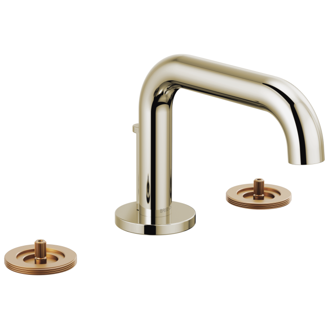 BRIZO Litze Widespread Lavatory Faucet with Low Spout - Less Handles 1.2 GPM — Polished Nickel