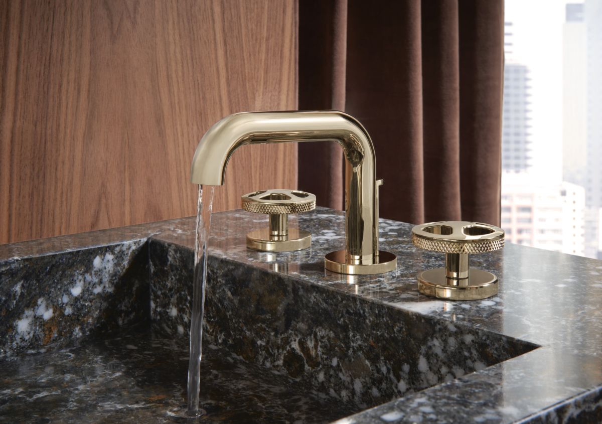 BRIZO Litze Widespread Lavatory Faucet with Low Spout - Less Handles 1.5 GPM — Polished Nickel